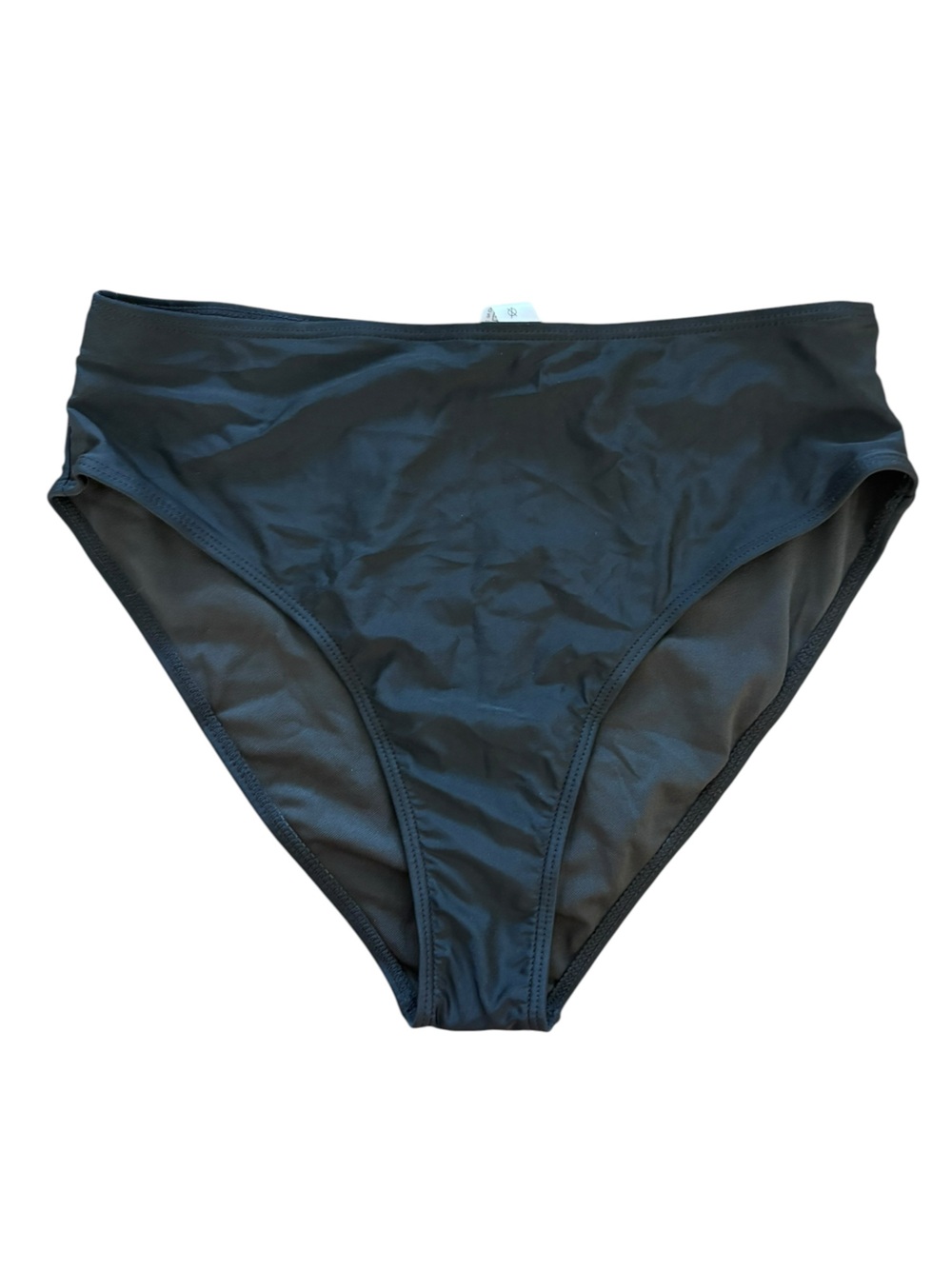 Cupshe Solid Black High-Waist Bikini Bottom